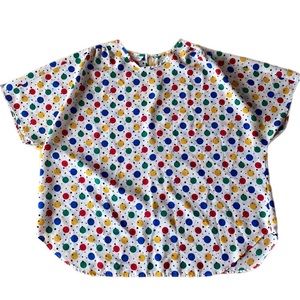 Vintage 80s Party Dots Women's Blouse Multicolor XL Stranger Things Inspired